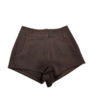 Artless Forever Shorts Women XXS Brown High Rise Stretch Tailored Mini Pockets